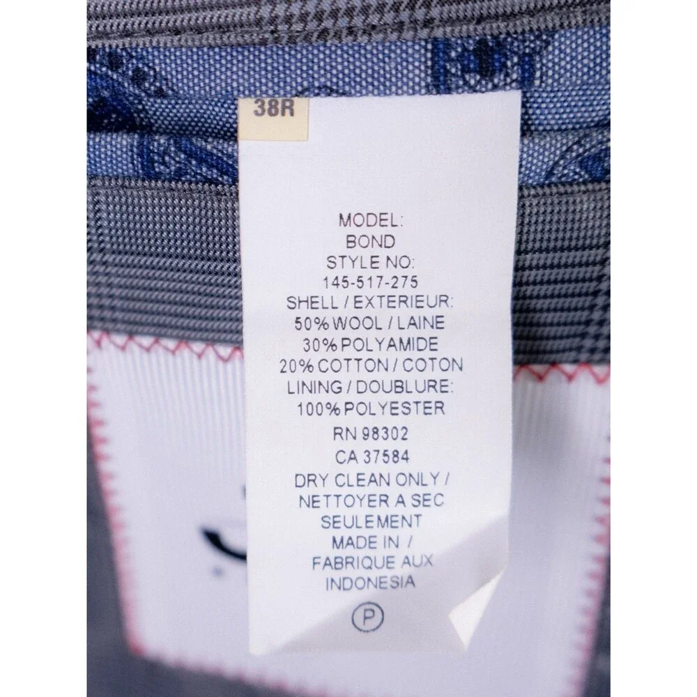 JKT New York Blazer Sport Coat 38R Herringbone Light Brown Two Button Jacket